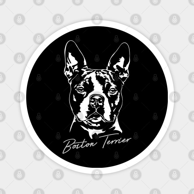 Boston Terrier Portrait dog lover Magnet by wilsigns